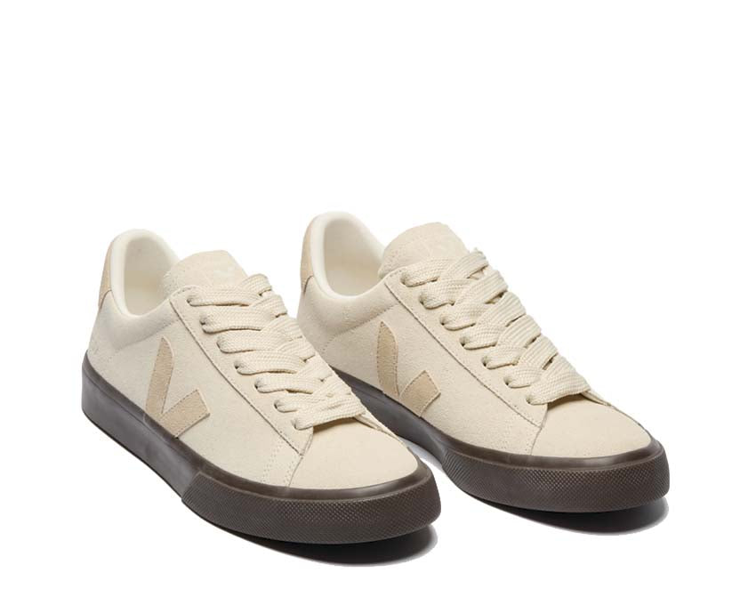 Veja Campo Suede Pierre Almond semelle — semelle caoutchouc naturel gomme