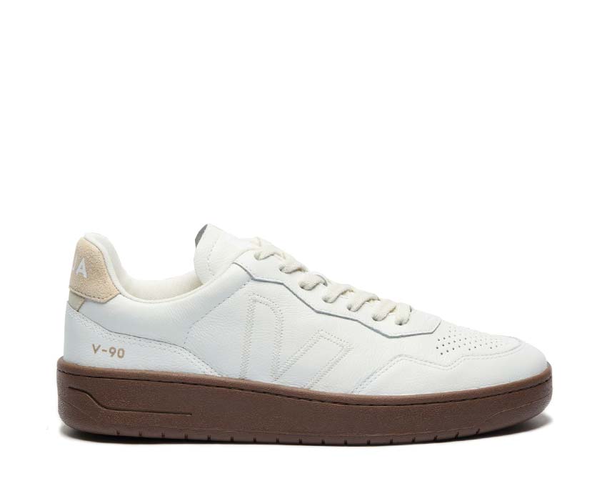 Veja V-90 ZZ O.T. White Pierre Almond — men's sneaker ZZ zigzag cream