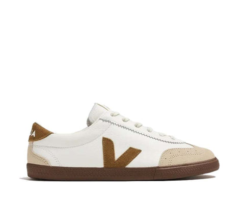 Veja Volley O.T. Leather White Tent Bark — sneaker femme cuir blanc bark oversize