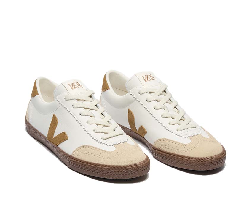Veja Volley O.T. Leather Bark vue latérale — cuir bois naturel bark