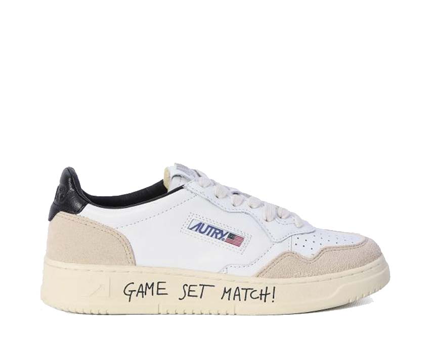 Autry Medalist Low White Natural — Herren-Sneaker weißes Leder Vintage Sport
