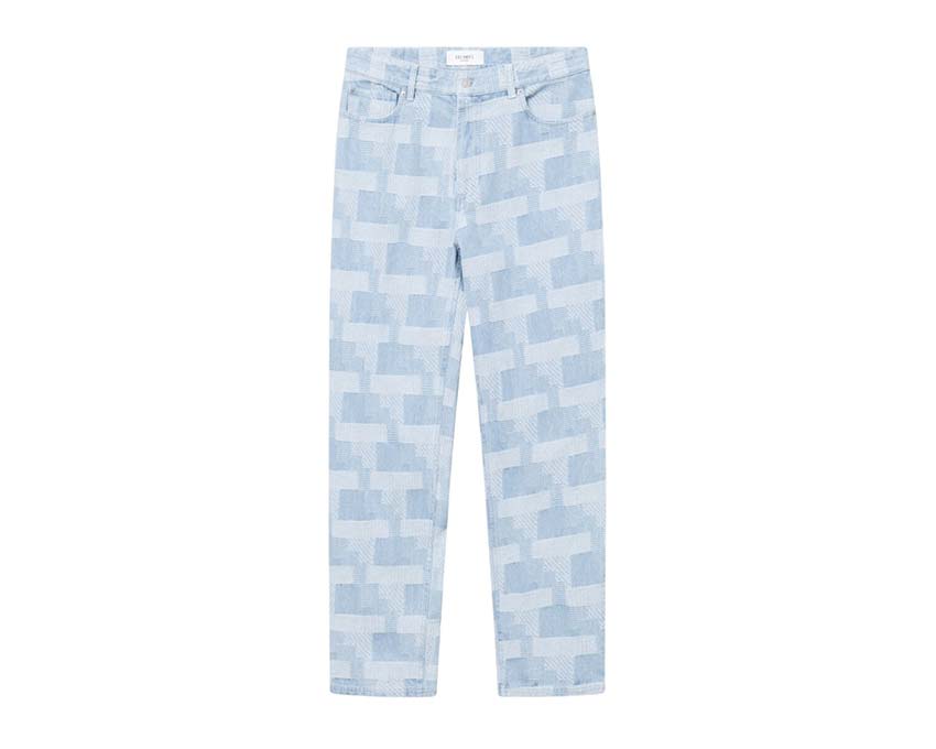 Les Deux Ryder Jacquard Jeans Dark Denim — jeans uomo jacquard taglio dritto