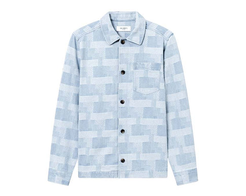 Les Deux Layton Denim Jacquard Overshirt — veste unisexe denim jacquard oversized