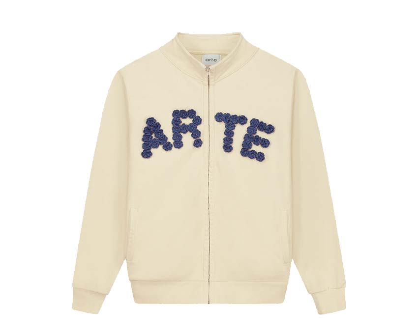 Arte Crochet Flowers Jacket Cream — Unisex-Jacke Häkel-Blumen handgefertigt