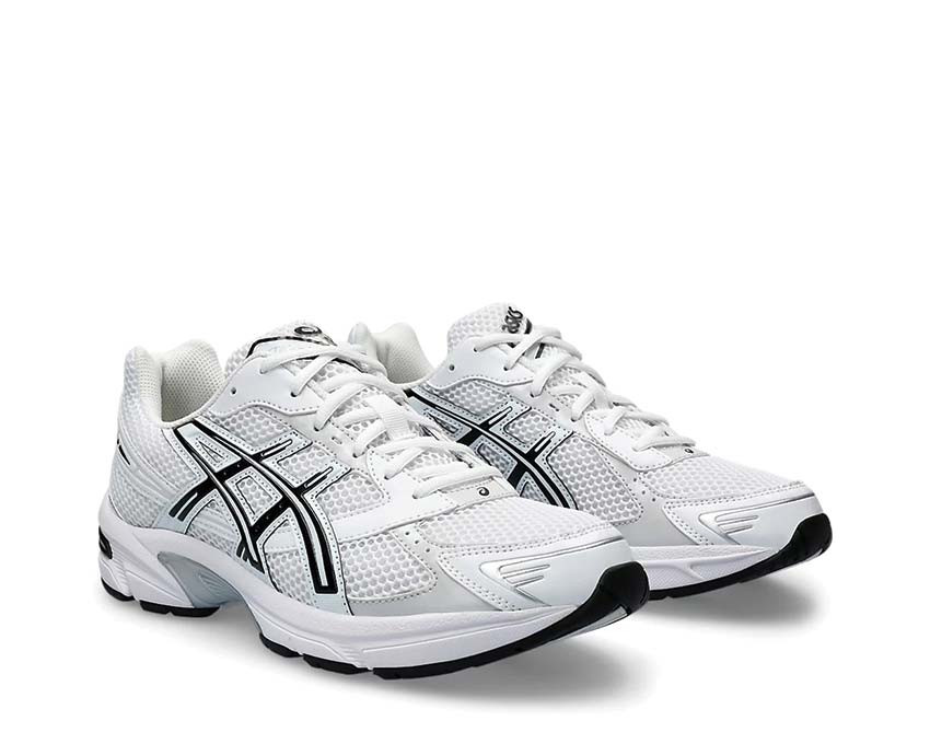 Asics Gel 1130 White/Black vue latérale — tige mesh et overlay rétro