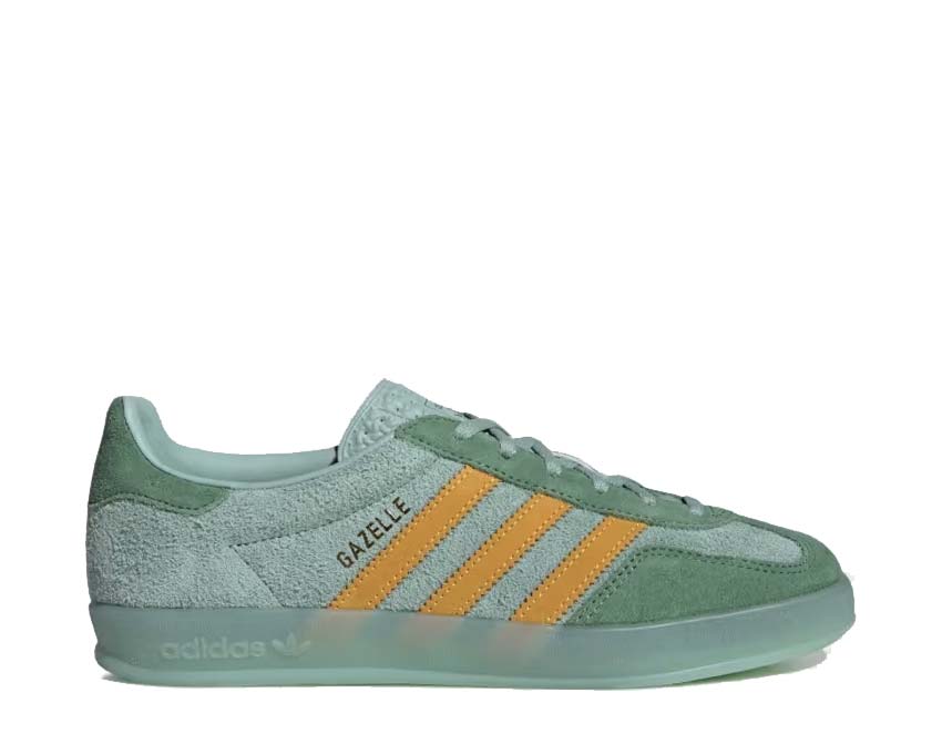 Adidas Gazelle Indoor W Hazy Green — women's suede indoor rubber sole sneaker