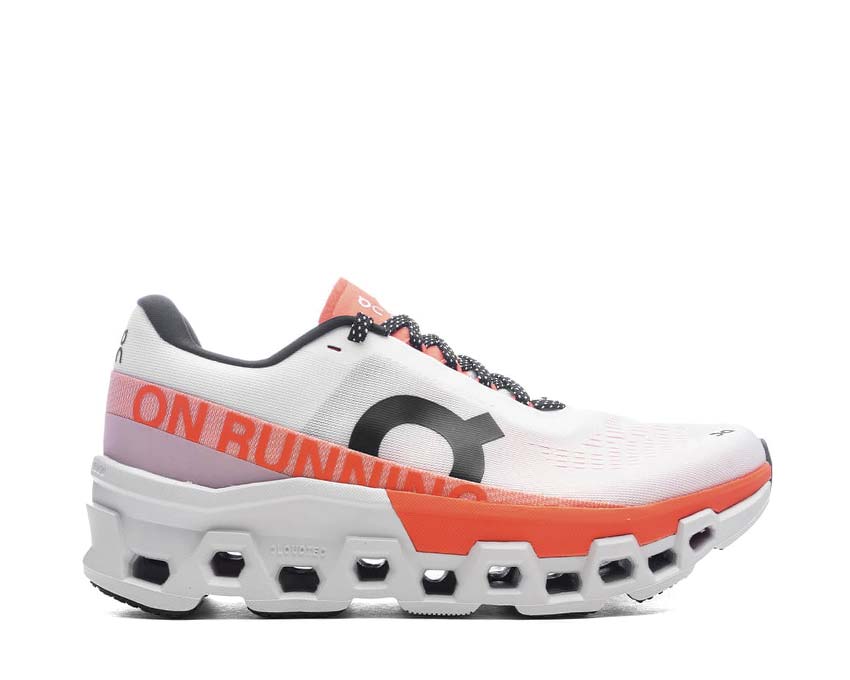 On Cloudmonster 2 W White Flame — running femme CloudTec amorti maximal