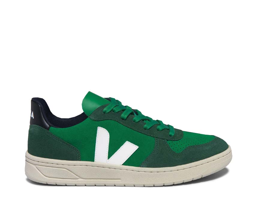 Veja V-10 Suede Emeraude Pierre Black — sneaker femme daim éco-responsable