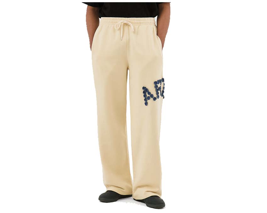 Arte Crochet Flowers Pants Cream — pantaloni unisex uncinetto fiori
