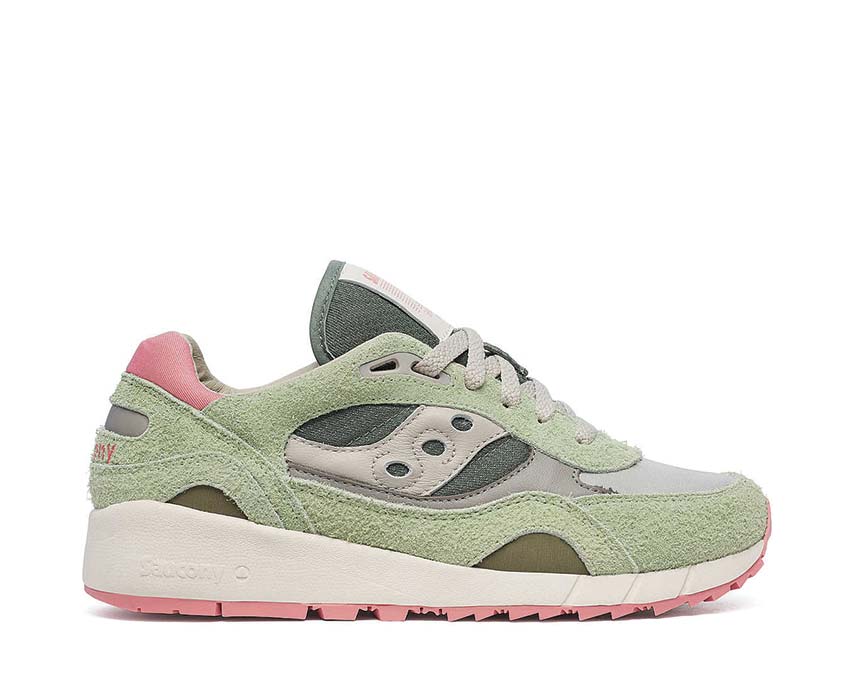 Saucony Shadow 6000 Green Ivory — women's running breathable mesh upper