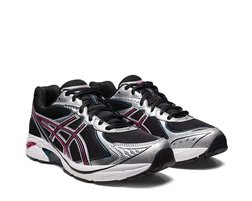Asics GT-2160 Black/Pure Silver vue latérale — tige mesh et suède rétro femme