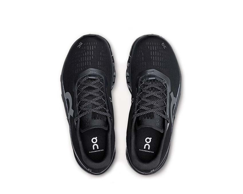 On Cloudmonster 2 Black Detail — schwarzes Mesh-Obermaterial Herren-Laufschuh