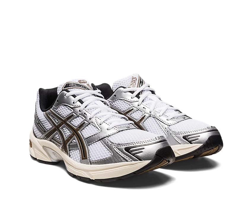 Asics Gel 1130 White/Clay Canyon Seitenansicht — Mesh-Schaft und Retro-Overlay