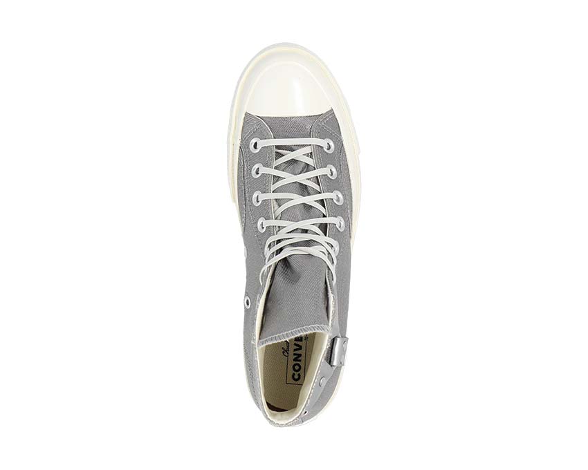 Converse Chuck 70 Hi Silver detail — metallic material ankle patch