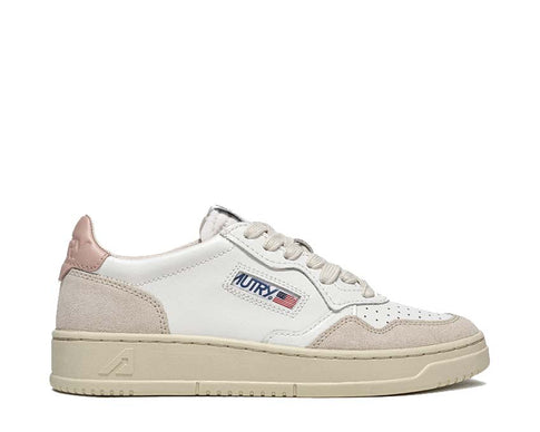 Autry Medalist Low White Powder — women's sneaker leather and suede powder white