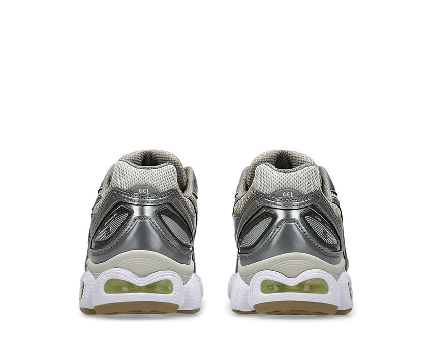 Asics Gel Nimbus 9 Feather Grey Carrier Grey arrière — amorti talon GEL noirfonce.eu