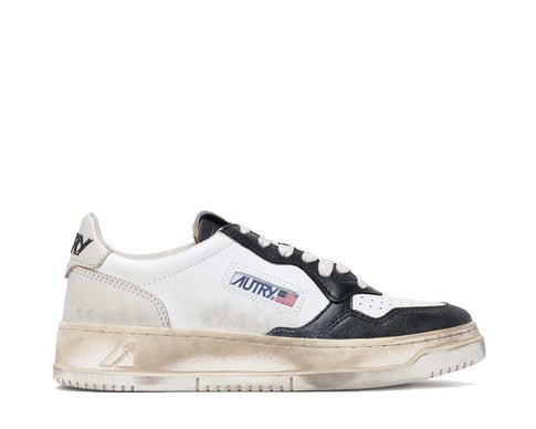 Autry Super Vintage Low Virg Leat Pmc — Herren-Sneaker weißes Vintage-Leder
