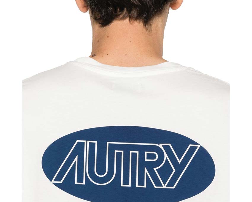 Autry T-Shirt Main Cotton White dos — t-shirt blanc dos logo imprimé Autry