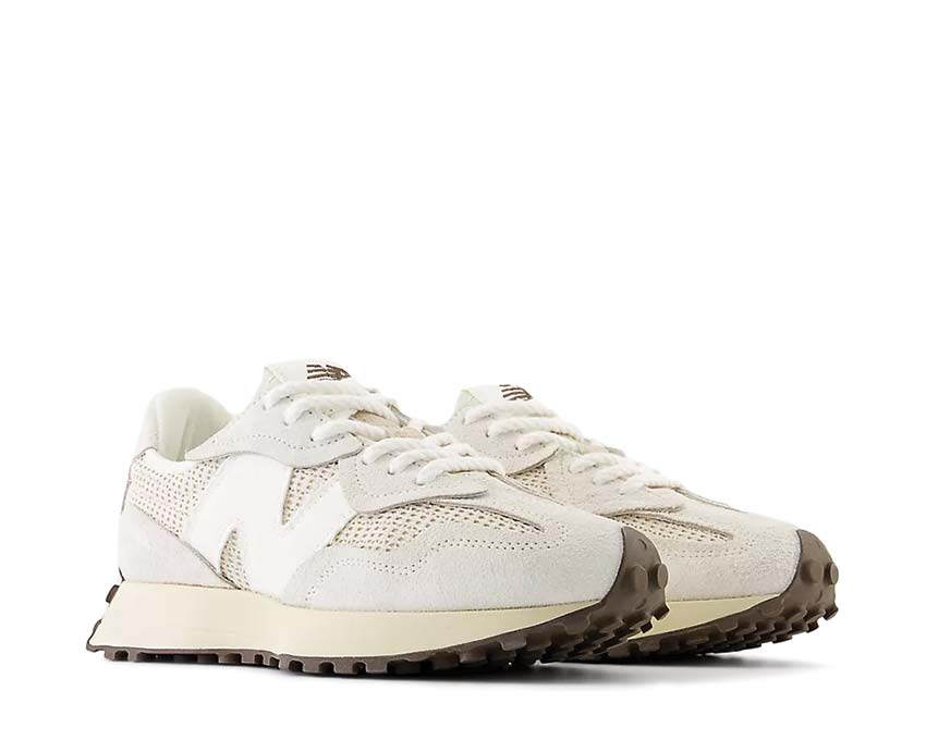 New Balance 327 Seitenansicht — Obermaterial aus Veloursleder und Mesh