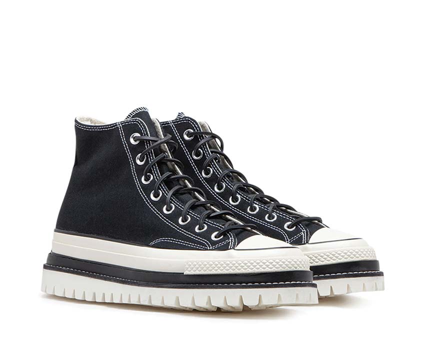 Converse CT70 Canvas Ltd Hi Negro/Trek-Negro vista lateral — caña alta lona negra limitada