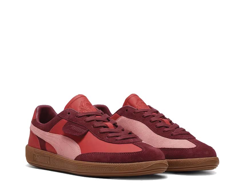 Puma Palermo Palomo Regal Red Passion Fruit Seitenansicht — Leder Königsrot und Rosa
