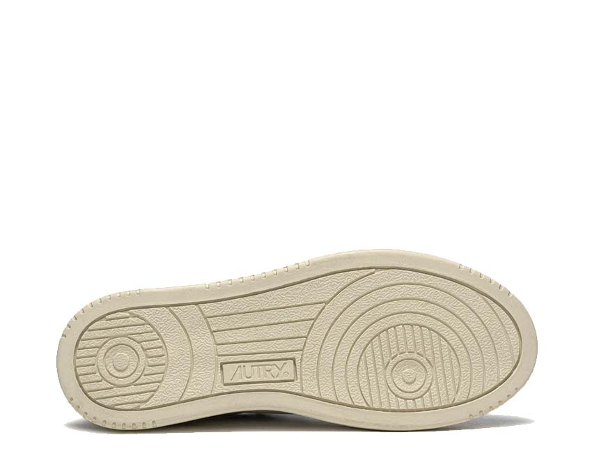 Autry Medalist Low White Powder detail — powder pink suede panel