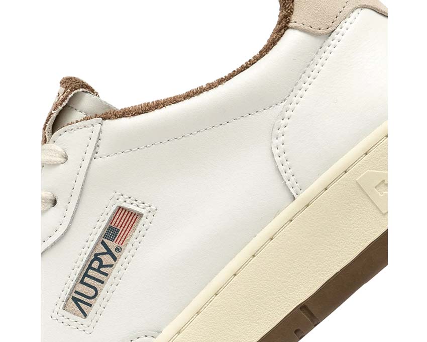 Autry Medalist Low Virgin Sponge side view — leather and suede