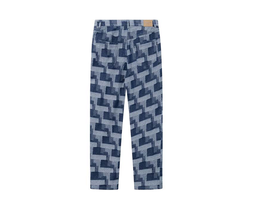 Les Deux Ryder Jacquard Jeans Light Denim Blue vista laterale — denim chiaro jacquard