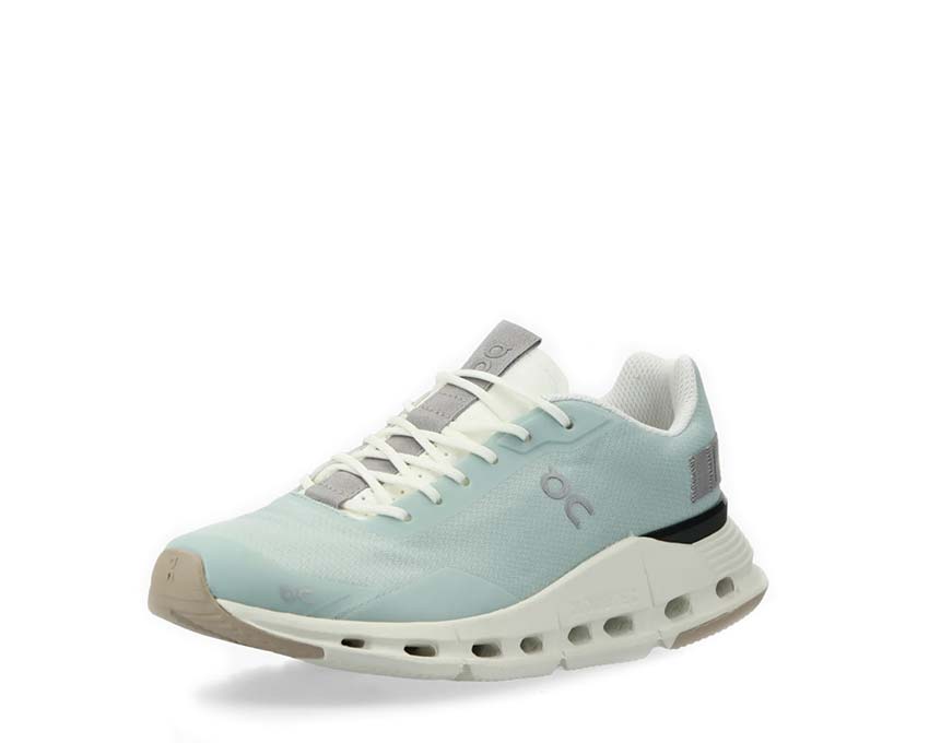 On Cloudnova Form W Mineral/Ivory side view — women's running profile