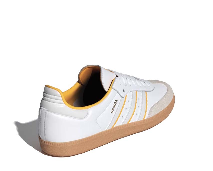 Adidas Samba OG White Crystal White Yellow semelle — gomme plate football vintage