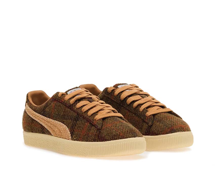 Puma Clyde Harris Tweed vue latérale — tige tweed premium bicolore