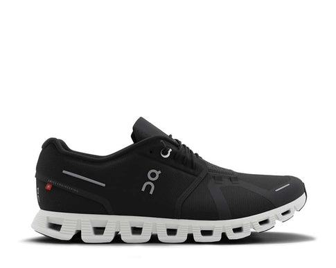 On Cloud 5 W Black White — running femme CloudTec léger confort quotidien