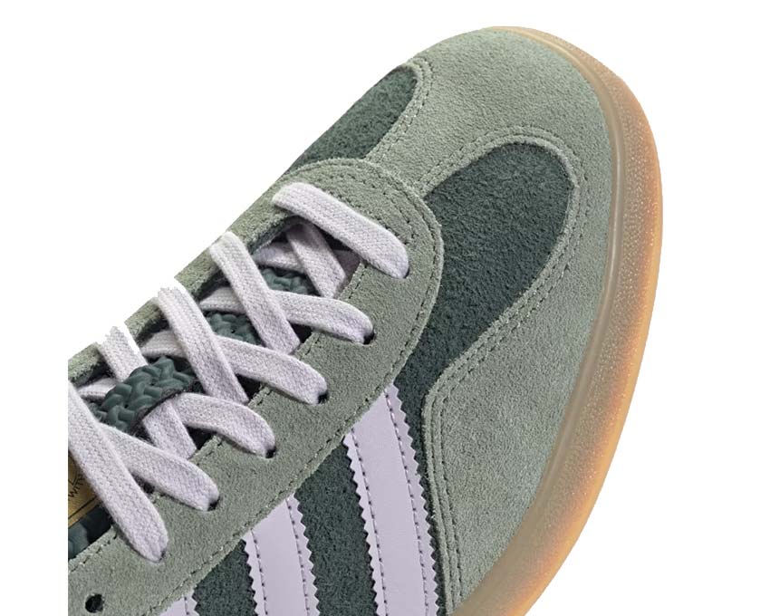 Adidas Gazelle Indoor Mint Green — back view embroidered heel