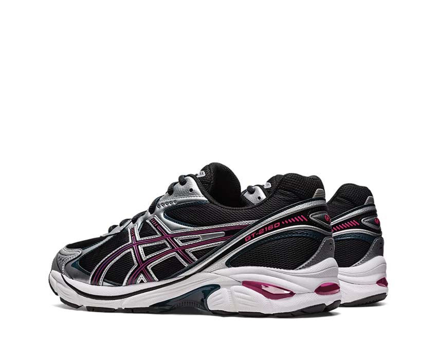Asics GT-2160 Black/Pure Silver semelle — amorti GEL bi-densité Asics femme
