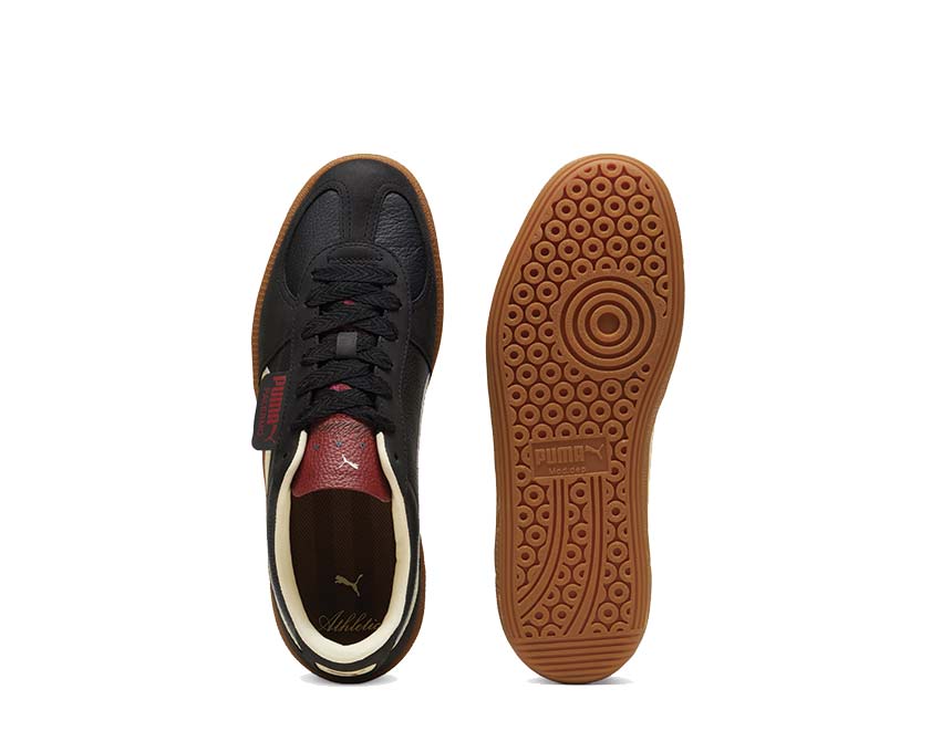 Puma Palermo Players Lane Black Intense Red detail — Puma leather logo