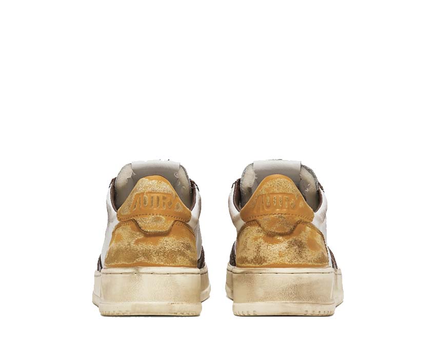 Autry Super Vintage Low Leat White Brown Sohle — Vintage-Gummisohle