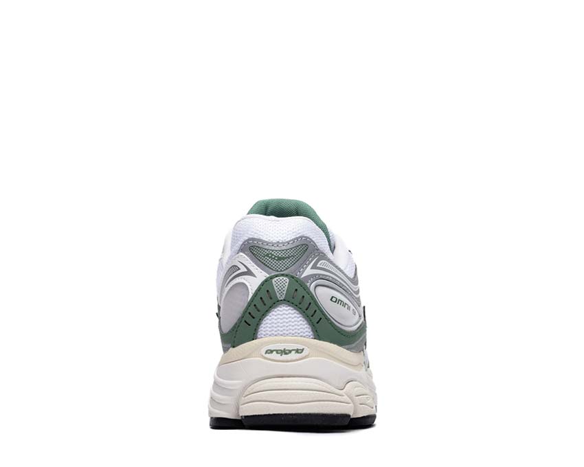 Saucony Progrid Omni 9 XLD Ivory Green vue latérale — tige mesh respirante