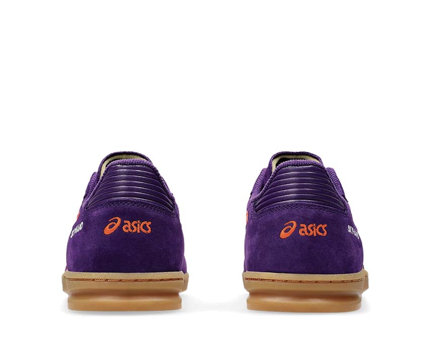 Asics Skyhand OG Prune Koi détail — empiècements daim premium rétro