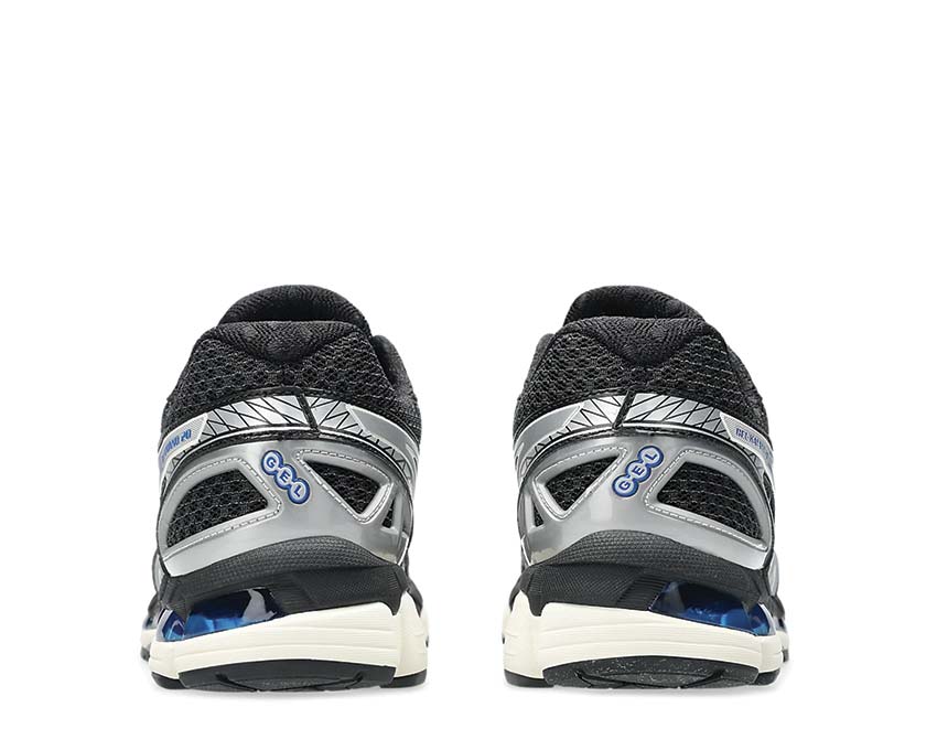 Asics Gel Kayano 20 Black Silver Black/Pure Silver Detail — Mesh und strukturierendes Wildleder