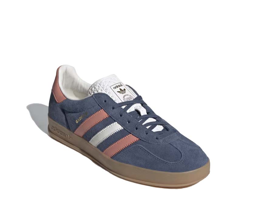 Adidas Gazelle Indoor Blue Wonder Clay side view — blue suede and 3 stripes