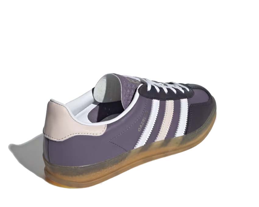Adidas Gazelle Indoor W Shadow Violet Sohle — flache Gummisohle Wonder Quartz