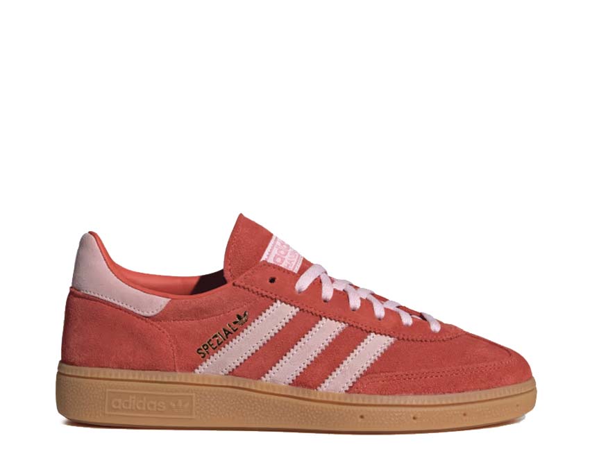 Adidas Handball Spezial Bright Red — women's bright red and pastel pink sneaker