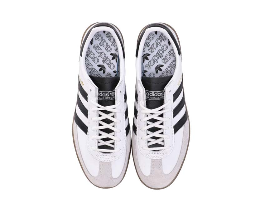 Adidas Handball Spezial OG White détail — tige cuir et 3 bandes emblématiques