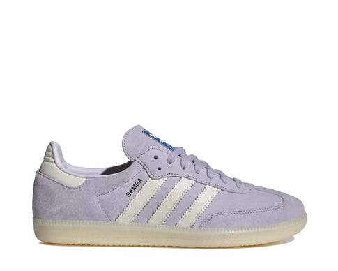 Adidas Samba OG Silver Dawn — women's pearlescent silver and white sneaker