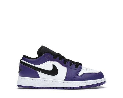 Jordan Air Jordan 1 Low GS Court Purple Black White — women's sneaker purple