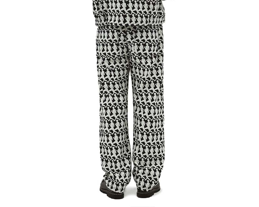 Arte Jones Allover Pants Navy detail — all-over pattern