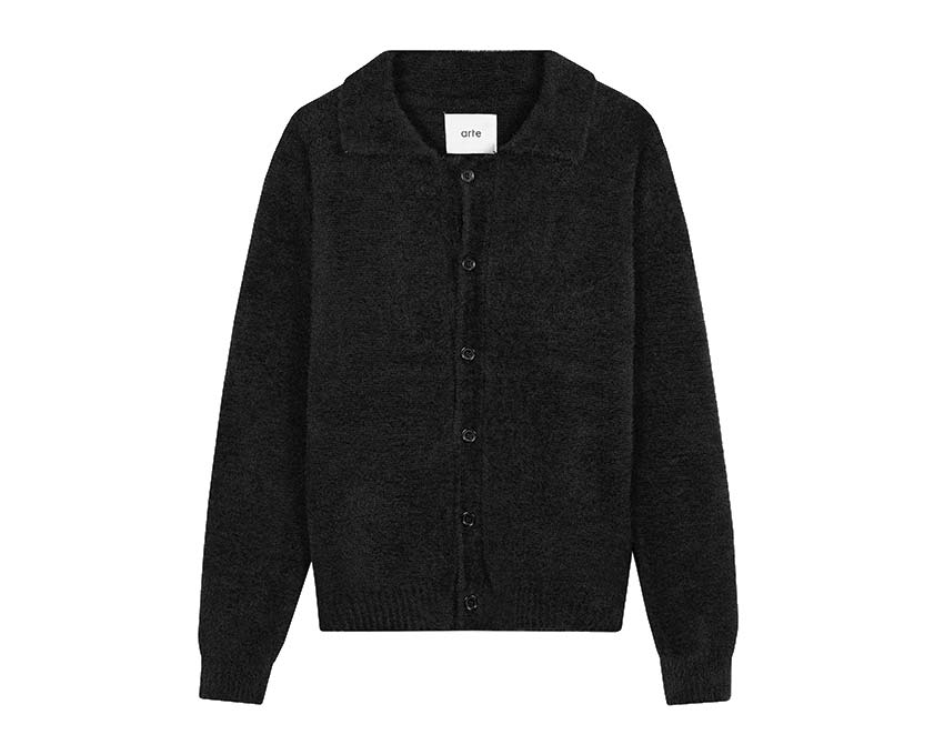 Arte Kyle Fluffy Cardigan Black — Unisex-Cardigan flauschig Streetwear