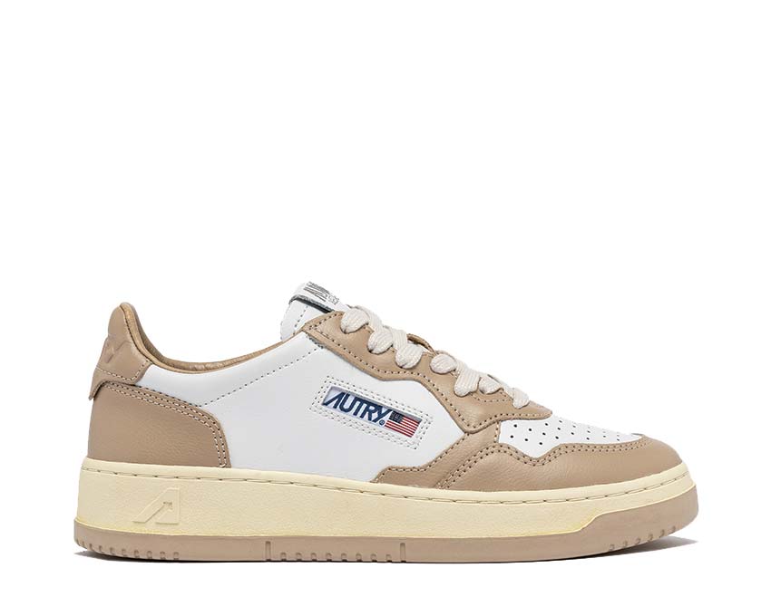 Autry Medalist Low White Pep — Damen-Sneaker Leder Vintage Sport amerikanisch