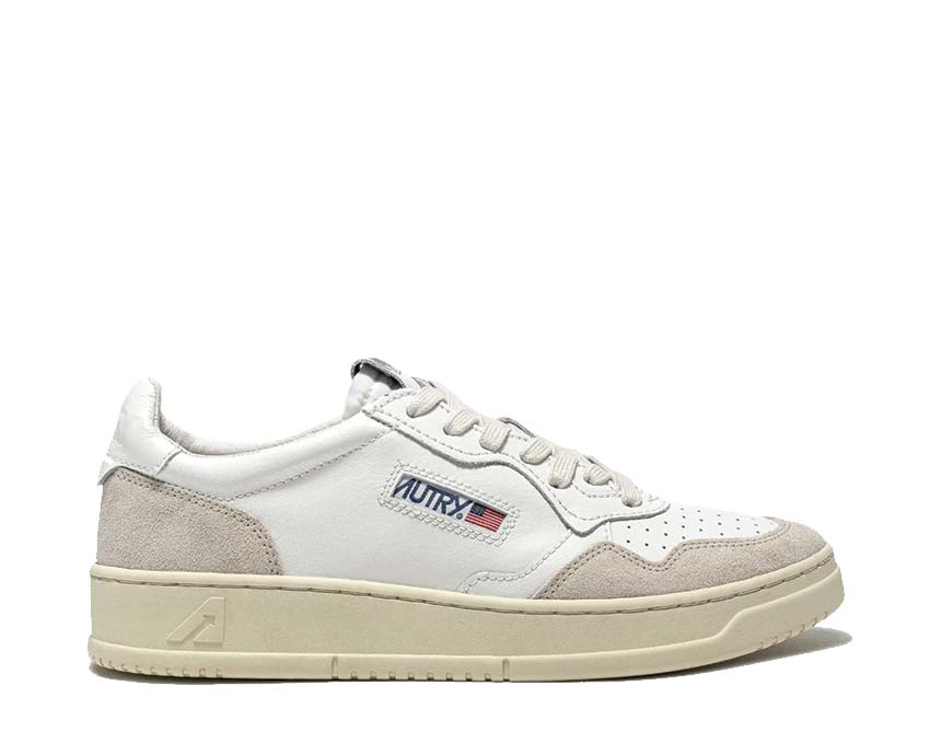 Autry Medalist Low Cuir/Daim Blanc — sneaker homme cuir daim blanc immaculé