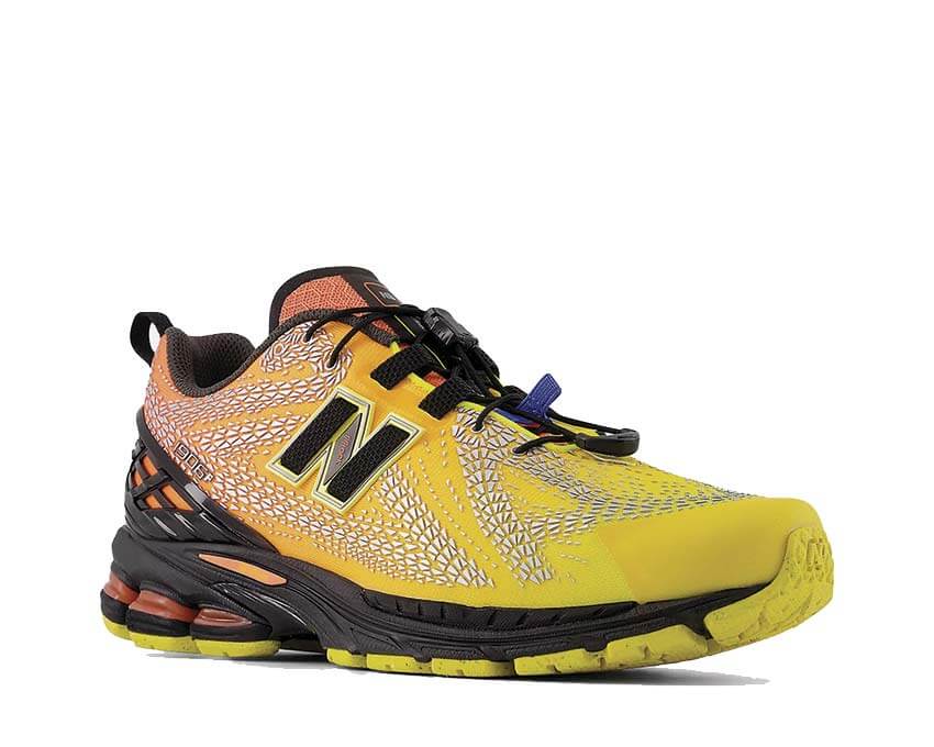 New Balance 1906F Jaune Punch vue latérale — tige mesh jaune électrique running